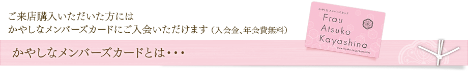 かやしなメンバーズカードとは・・・